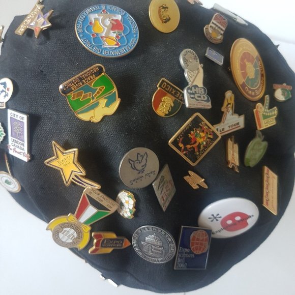 Vintage Pins LOT all Over the World 1998 CWSF Canada Wide Science Fair on Hat - Picture 13 of 15